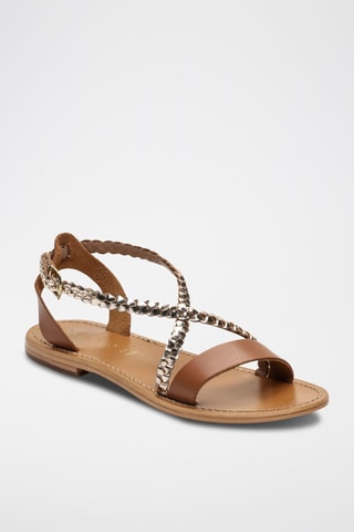 Sandalias de piel - Marrón y dorado