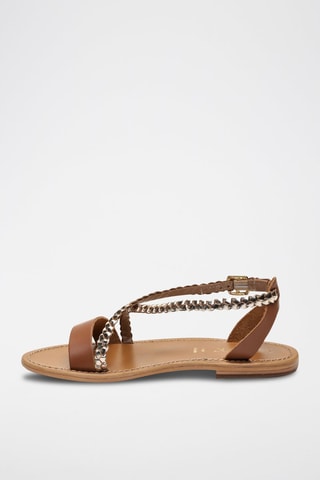 Sandalias de piel - Marrón y dorado