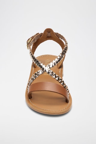 Sandalias de piel - Marrón y dorado