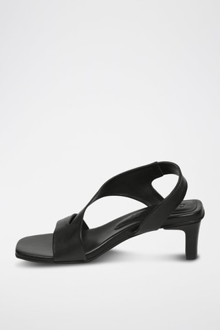 Sandalias de piel caprina de tacón Netia - Negro