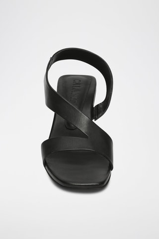 Sandalias de piel caprina de tacón Netia - Negro