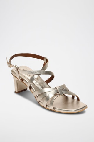 Sandalias de piel de tacón Natalene - Dorado
