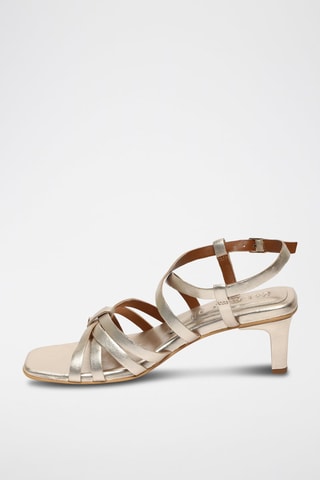 Sandalias de piel de tacón Natalene - Dorado