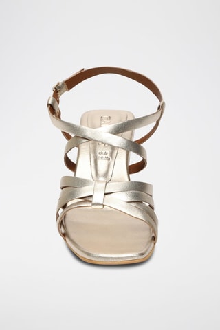 Sandalias de piel de tacón Natalene - Dorado