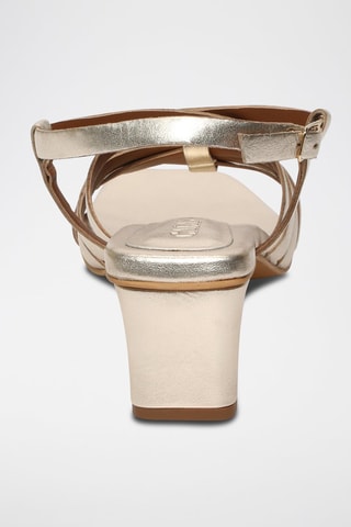 Sandalias de piel de tacón Natalene - Dorado