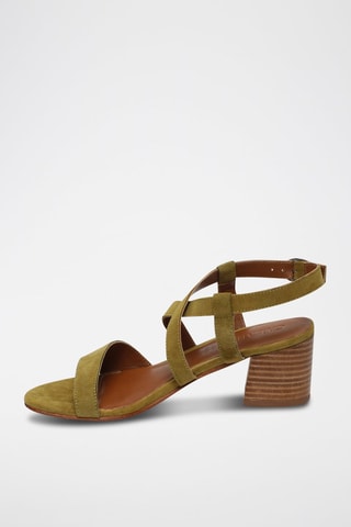 Sandalias de nobuk de tacón Nyssa - Verde