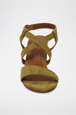Sandalias de nobuk de tacón Nyssa - Verde