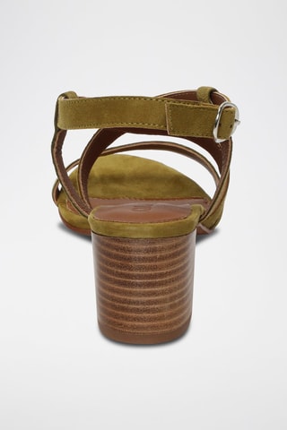 Sandalias de nobuk de tacón Nyssa - Verde