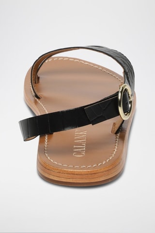 Sandalias de piel Fatomeh - Negro
