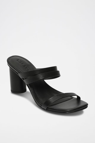 Sandalias de piel de tacón Natalie - Negro