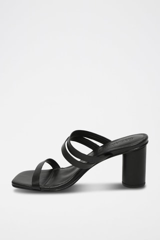 Sandalias de piel de tacón Natalie - Negro
