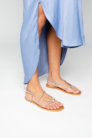 Sandalias de piel napa Nahal - Dorado