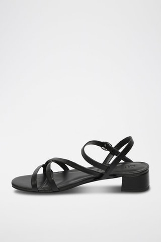 Sandalias de piel de tacón Nahla - Negro