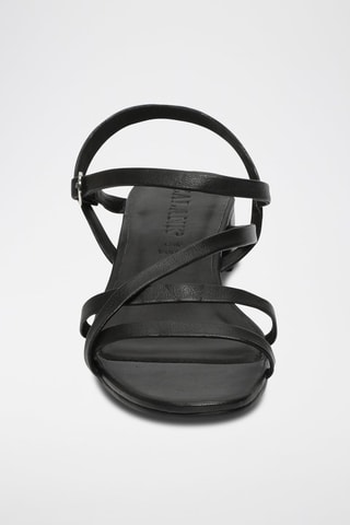 Sandalias de piel de tacón Nahla - Negro