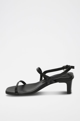 Sandalias de piel de tacón Natasha - Negro