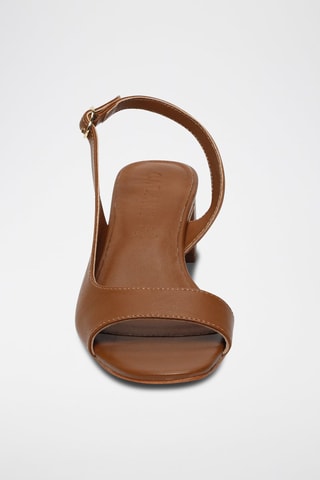 Sandalias de piel caprina de tacón Nonnie - Marrón