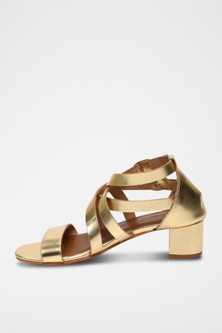 Sandalias de piel de tacón Nonna - Dorado