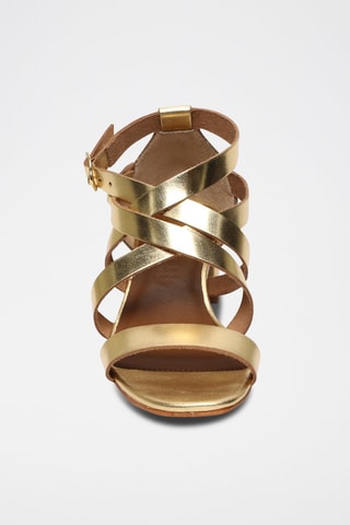 Sandalias de piel de tacón Nonna - Dorado