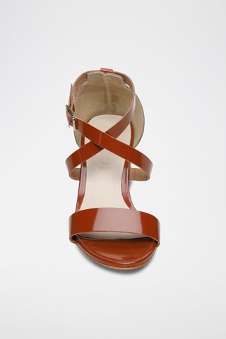 Sandalias de piel de tacón Idoa - Marrón