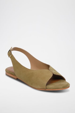 Sandalias de piel caprina nobuk Ica - Verde