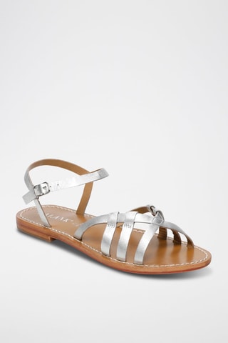 Sandalias de piel Natalia - Plateado