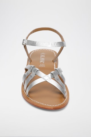 Sandalias de piel Natalia - Plateado