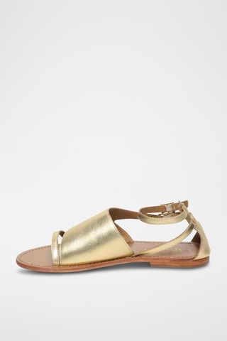 Sandalias de piel Botafogo - Negro y dorado