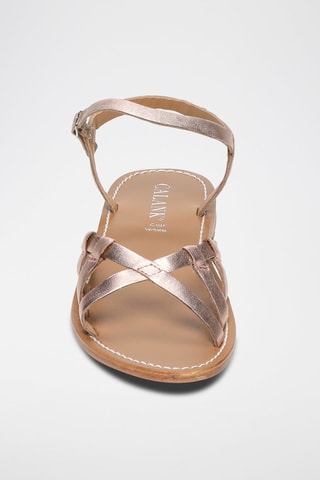 Sandalias de piel ovina napa Natalia - Rosa y dorado