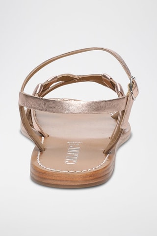 Sandalias de piel ovina napa Natalia - Rosa y dorado