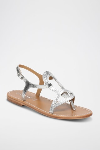 Sandalias de piel caprina Alquinta - Plateado