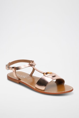 Sandalias de piel Leotie - Rosa y dorado