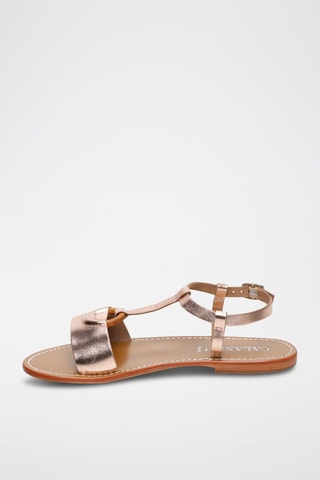 Sandalias de piel Leotie - Rosa y dorado