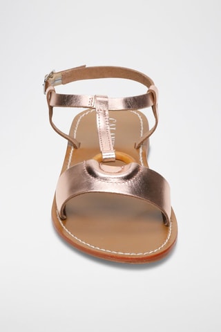 Sandalias de piel Leotie - Rosa y dorado