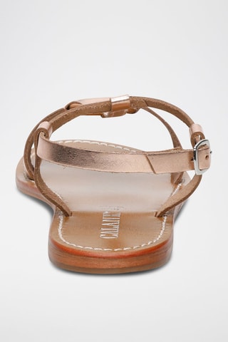 Sandalias de piel Leotie - Rosa y dorado