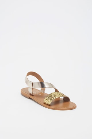 Sandalias de piel Tijucar - Dorado y plateado