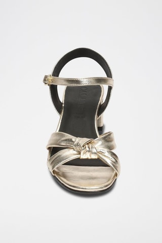 Sandalias de piel de tacón Meika - Dorado