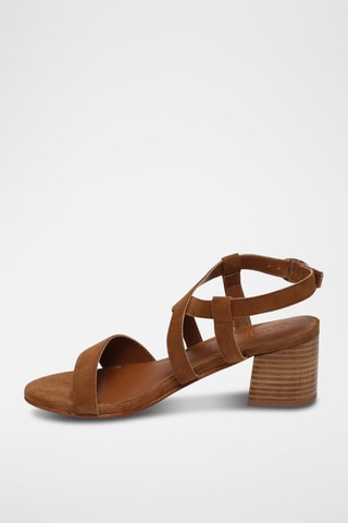 Sandalias de nobuk de tacón Nyssa - Marrón