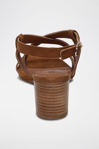 Sandalias de nobuk de tacón Nyssa - Marrón