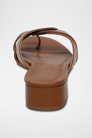 Sandalias de piel ovina napa de tacón Nora - Marrón