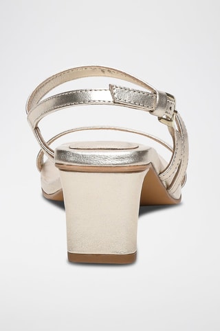 Sandalias de piel caprina de tacón Natasha - Plateado