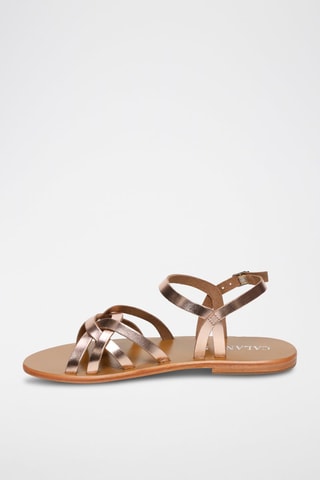Sandalias de piel Quinn - Rosa y dorado