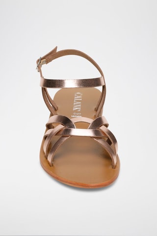 Sandalias de piel Quinn - Rosa y dorado