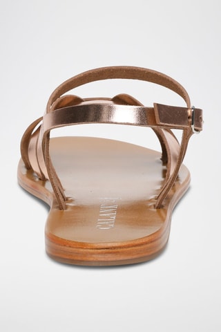Sandalias de piel Quinn - Rosa y dorado
