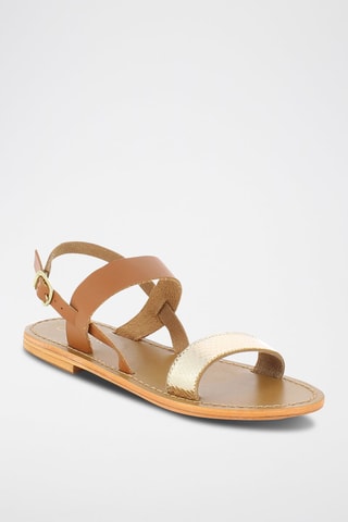 Sandalias de piel - Marrón y dorado