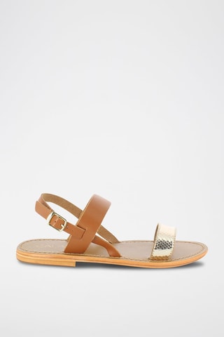 Sandalias de piel - Marrón y dorado