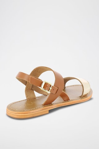 Sandalias de piel - Marrón y dorado