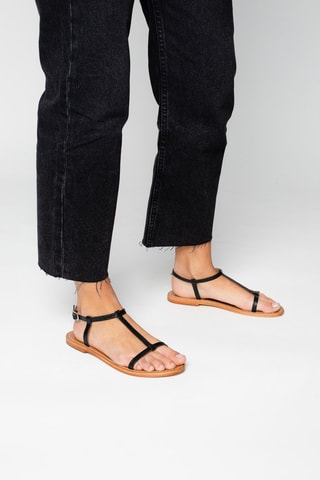 Sandalias de piel Praca - Negro