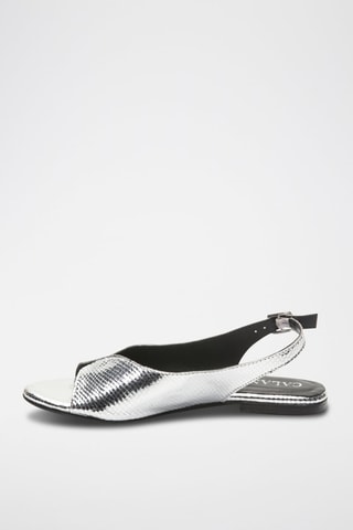 Sandalias de piel Ica - Plateado