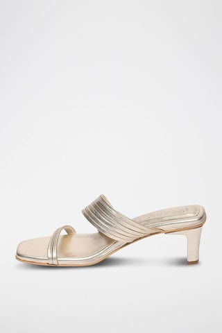 Sandalias de piel napa de tacón Nura - Plateado