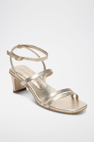 Sandalias de piel de tacón napa Norah - Dorado
